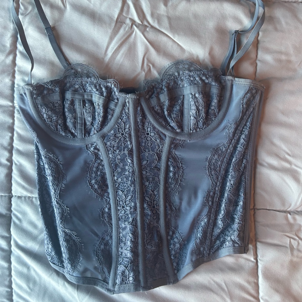 Elegant Lace Corset in Blue